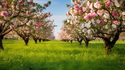 Poster - orchard view apple fruit