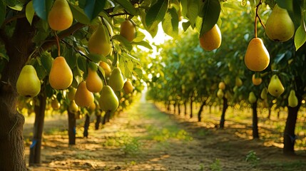 Wall Mural - orchard sweet pear background