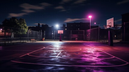 Sticker - basketball court lights