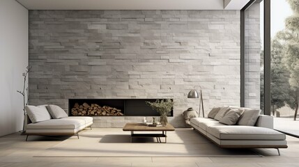 Wall Mural - interior light gray stone