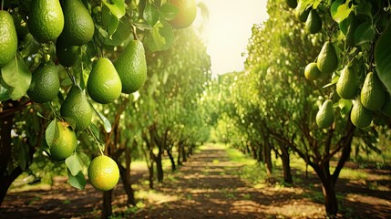 Wall Mural - orchard exotic avocado background