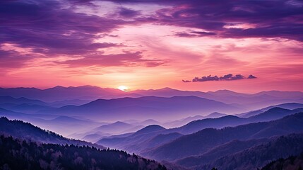 Sticker - nature purple sky mountains