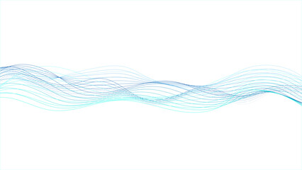 Wall Mural - abstract vector blue wave melody lines on white background. Abstract vector background with blue wavy lines. Blue wave background. Blue lines vector illustration.