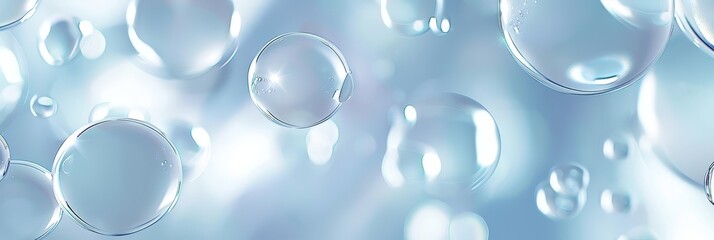 Poster - Ethereal circles with reflective quality - This image displays a shimmering array of reflective circles overlapping each other with a vast depth, providing a futuristic feel