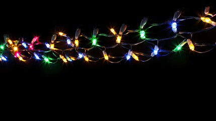 Wall Mural - glow christmas lights no background