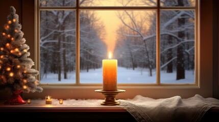 Wall Mural - flame christmas candle light