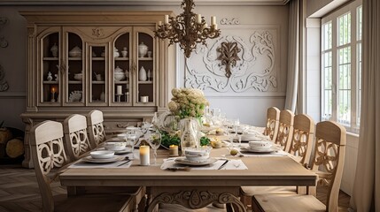 Poster - traditional interior design dining room