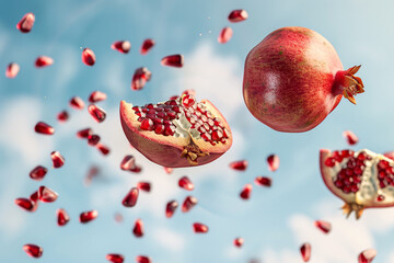 Wall Mural - Pomegranate on a White Background