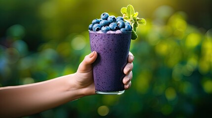 Sticker - smoothie health blueberry blue