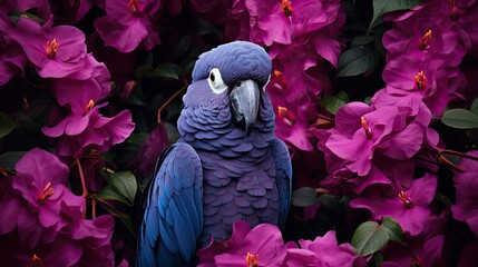 Wall Mural - camouflage purple parrot