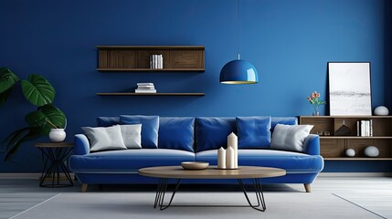 Sticker - living blue interior wall