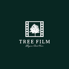 Wall Mural - Black Oak Media Tree Film Logo Design Nature Idea Concept