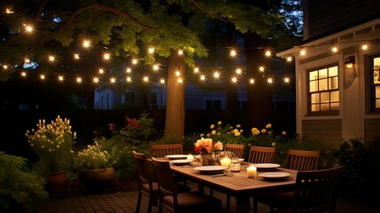 Wall Mural - string garden lights