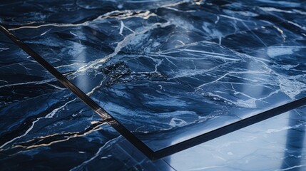 Poster - natural dark blue marble