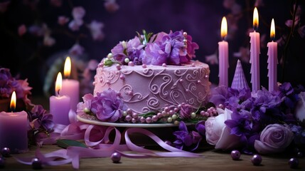 Canvas Print - cake celebration purple