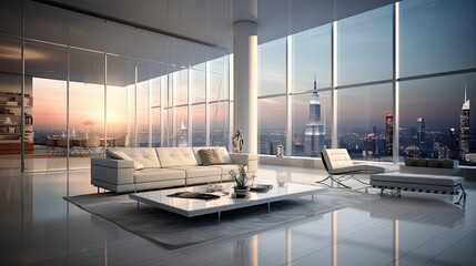 Canvas Print - modern blurred urban interior