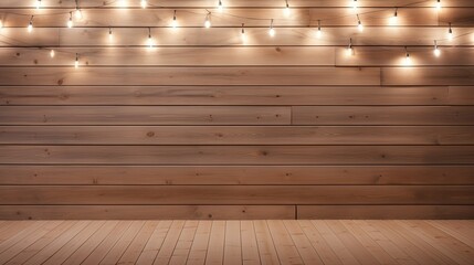 Poster - plank wood with lights background