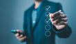 © VRVIRUS - detail business verify task. checklist concept, task audit in a list of documents, tick the checkmark in the survey item. tick mark evaluation in options check form online, process order
