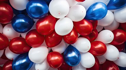 Sticker - party red white and blue balloon background