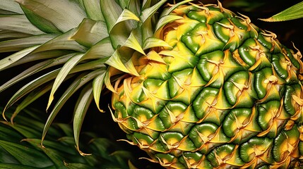 Wall Mural - spiky close pineapple fruit