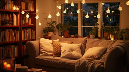 Wall Mural - cozy hanging lights