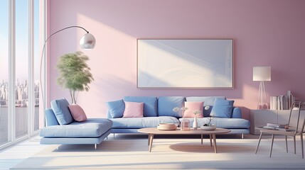 Canvas Print - pastel pink blue