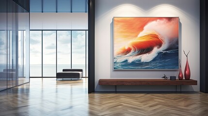 Poster - dramatic blurred painting interior