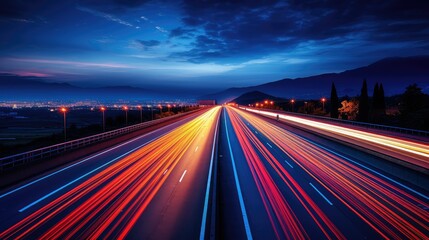 Wall Mural - trails long exposure light