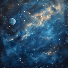 Wall Mural - expansive cosmic backdrop with dazzling stars galaxies and celestial elements for creative product p