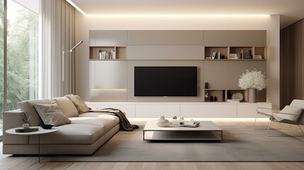 Wall Mural - neutral interior living room