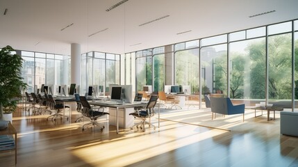 Canvas Print - space blurred modern office interior