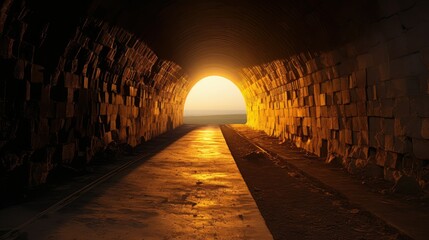 Wall Mural - perseverance light at end of tunnel