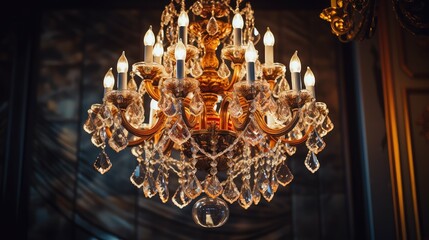 Poster - luxurious chandelier home interior