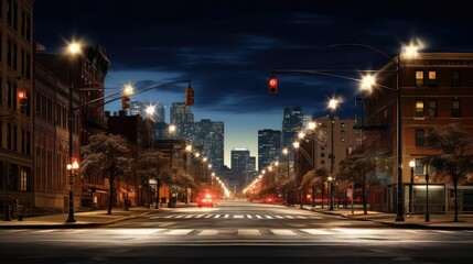 Canvas Print - city commercial lights