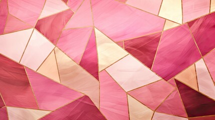 Poster - geometric gold and pink background