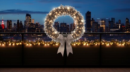 Canvas Print - street lights wreath