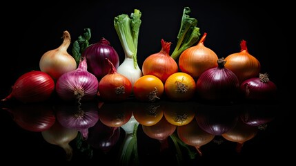 Wall Mural - shapes vegetable onion isolated