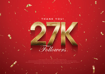 Canvas Print - Thank you followers 27k background, greeting banner poster for fans.
