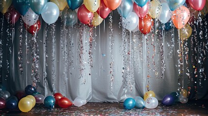 Wall Mural - party confetti silver