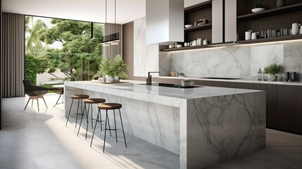 Wall Mural - countertop light grey marble