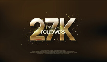 Sticker - Modern design to thank 27k followers, with a very luxurious gold color.