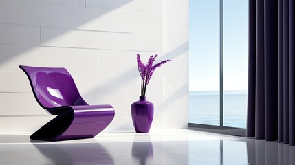 Wall Mural - minimalist purple design element