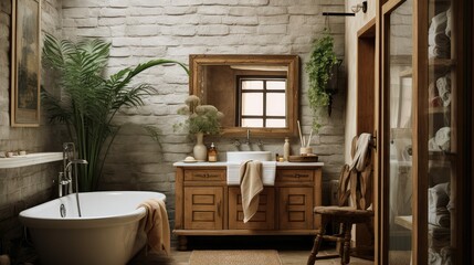 Sticker - stone bathroom interior design