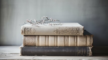 Wall Mural - books gray photo backgrounds