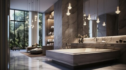 Poster - bathtub luxury modern interior