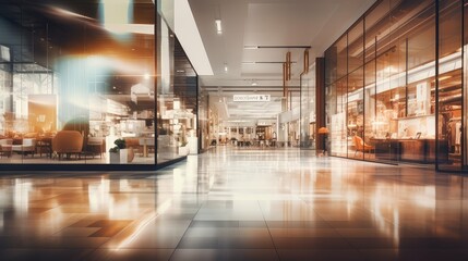 Sticker - stylish blurred mall interior