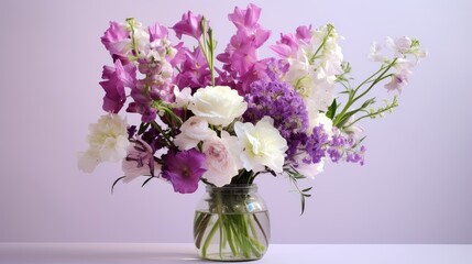 Poster - vase purple flower arrangement