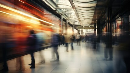 Canvas Print - station blurred urban interiors