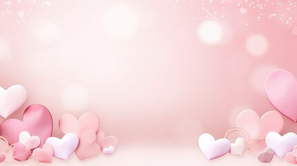 Poster - hearts valentine background pink