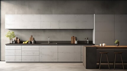 Canvas Print - matte gray kitchen counter